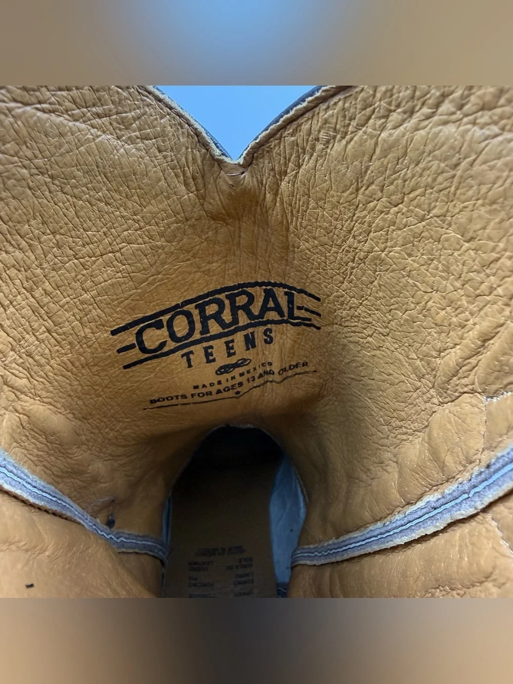 Corral A2773 Western Cowboy Boots Embroidered Coral Bone Leather Girls 5.5T